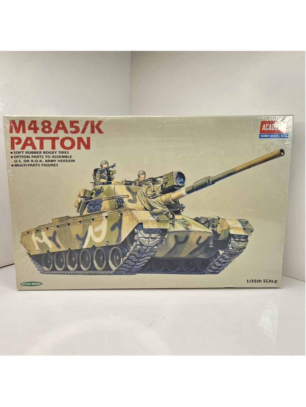 Vintage Academy M48A5/K Patton Tank 1/35 Model Kit #1355 New Sealed 1994 Korea